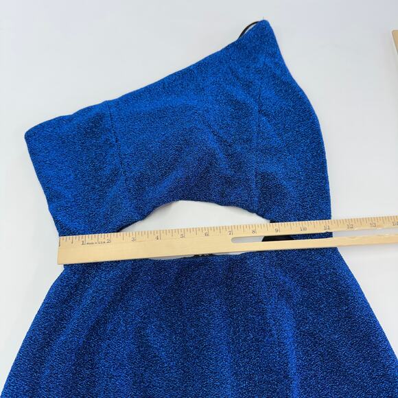 Hello Molly Dress Womens 6 Blue Craving You Deserve Cutout Mini One Shoulder - Picture 12 of 13
